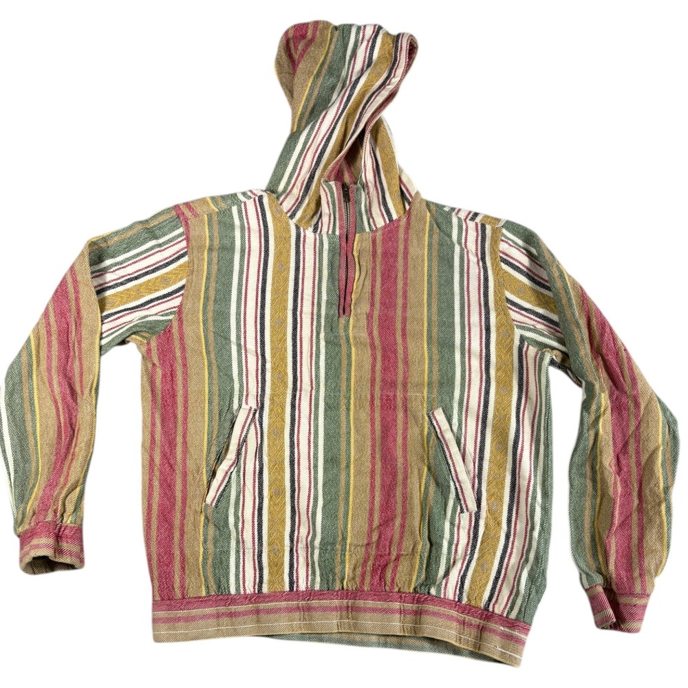 Elwood Baja Hoodie Mens Large Multi Color Y2K Heritage Heavyweight Relaxed BOHO